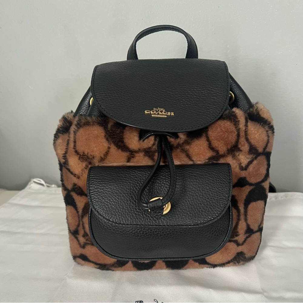 Coach X Jennifer Lopez Pennie Backpack 22 In Signature Shearling